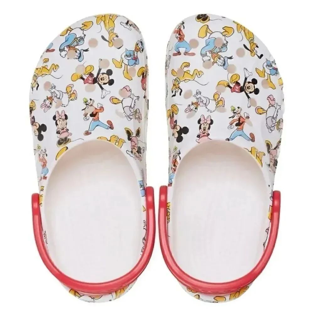 Adult Unisex Disney Mickey and Friends Crocs Red/ White Baya Clog Slip on 10